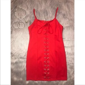Red mini dress